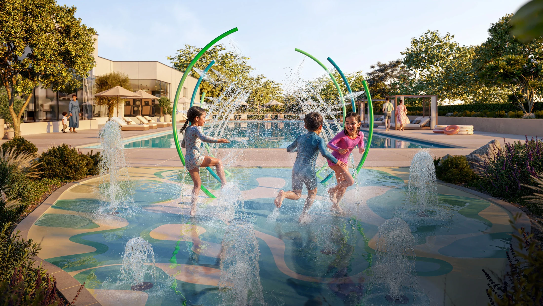 Splash pad at Al Ghadeer Parks