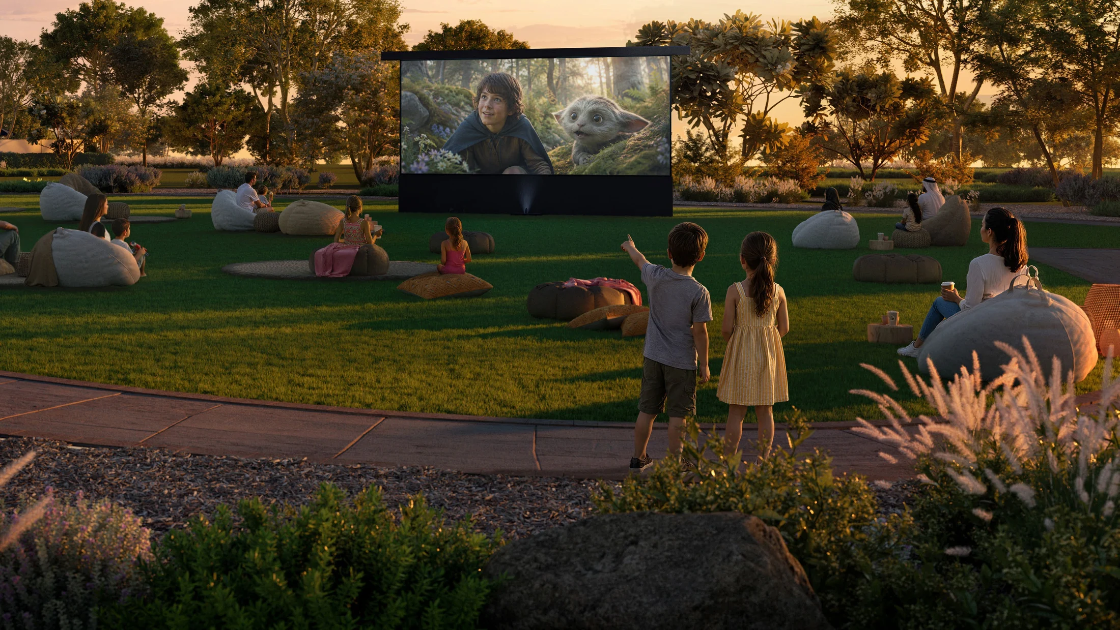 Outdoor movie night on the Events Lawn